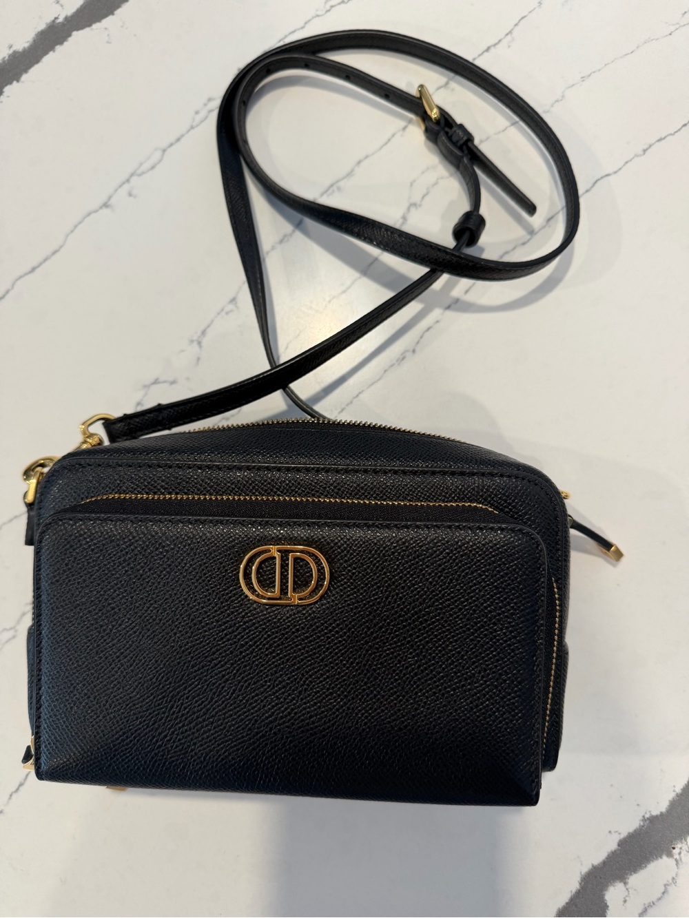 Dior Black Crossbody Bag with Gold Logo